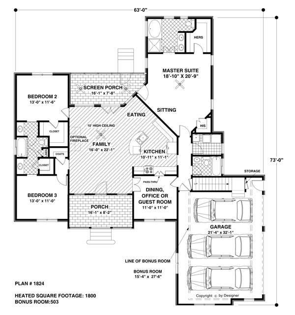Floorplan image of The Wellsley Cottage-B House Plan